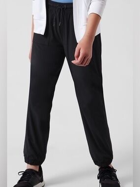 Athleta Girl Black High Jump Lined Jogger Pants Size Large /‎ 12